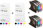 Improducts® Inkt cartridges - Alternatief Brother LC1220 LC1240 / LC-1220 LC-1240 8 stuks