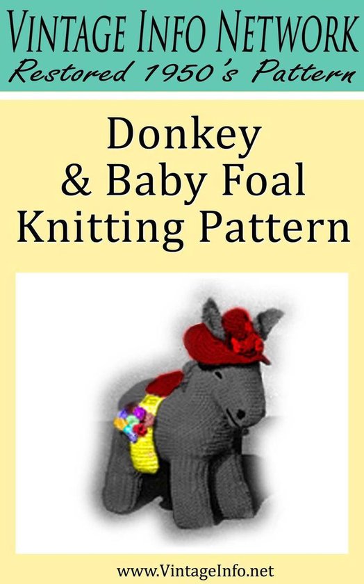 Donkey & Baby Foal Knitting Pattern - Stuffed Donkey Pattern - cover