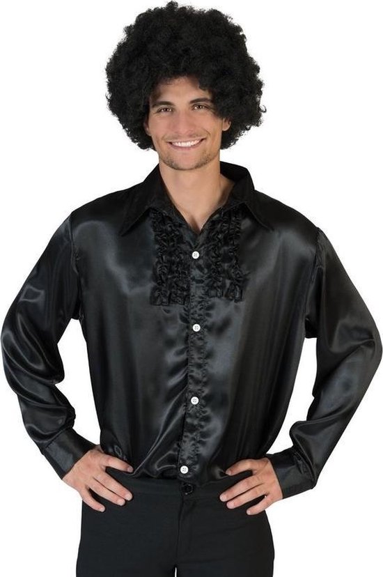 Voordelige zwarte rouche blouse voor heren - carnavalskleding 56/58 |  bol.com