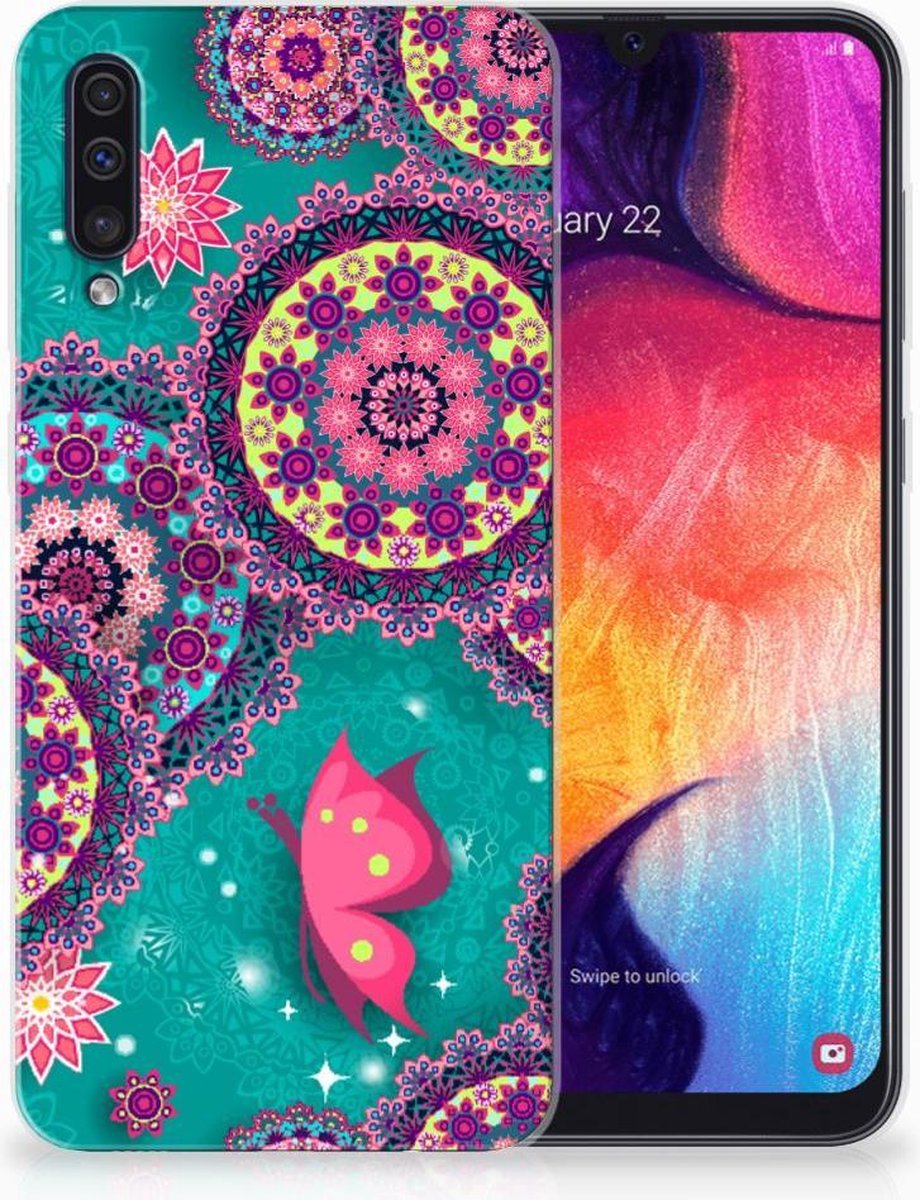 Samsung Galaxy A50 Hoesje maken Cirkels en Vlinders