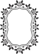 EFE024 Embossing Folder Christmas oval holly frame 106x150mm