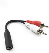 3.5mm Y Adapter Stereo Audio 3.5 MM Jack Female Naar Standaard 2RCA  Mannelijke stekker