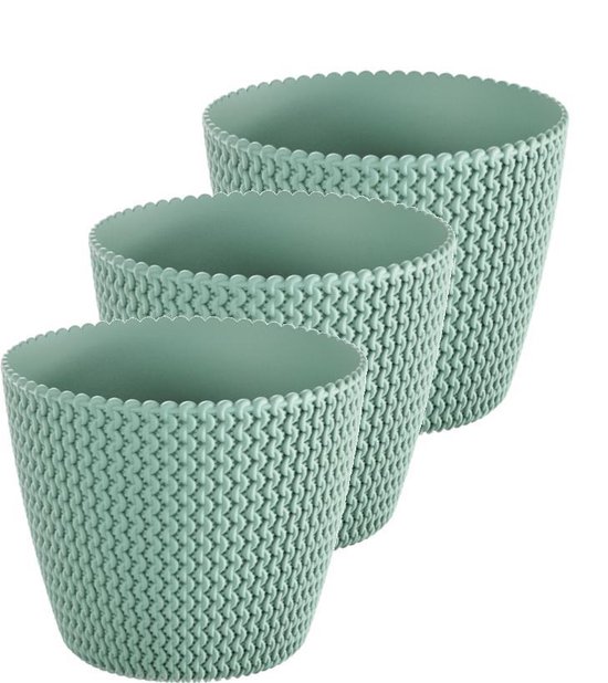 Prosperplast Blumentopf Rund – 11,5 Liter, Anthrazit, 29,5x24,9 Cm, Kunststoff Mit Stoff-Optik
