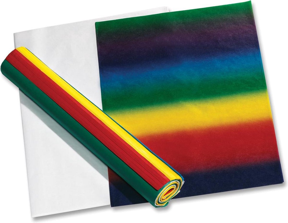 Afbeelding van product 21x Folia zijdepapier geassorteerde kleuren: donkerblauw, wit, lichtgroen, paars, zwart, bruin, geel, groe...