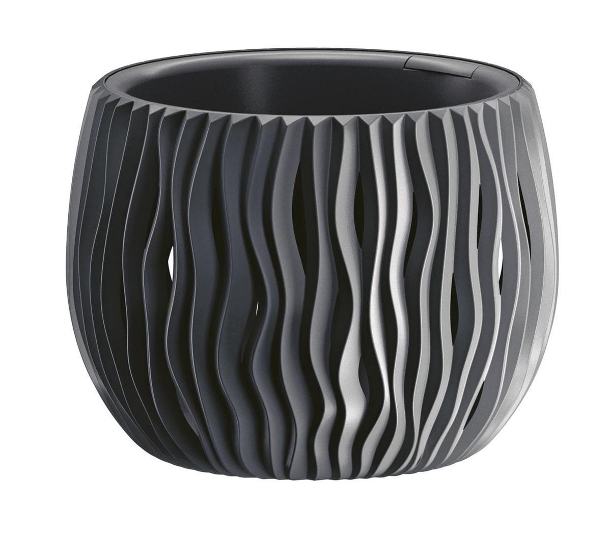 Bloempot met Prosperplast Sandy Bowl inzet DSK180 S433 decoratief antraciet