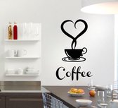 Muursticker - Coffee - 58x96 - Zwart