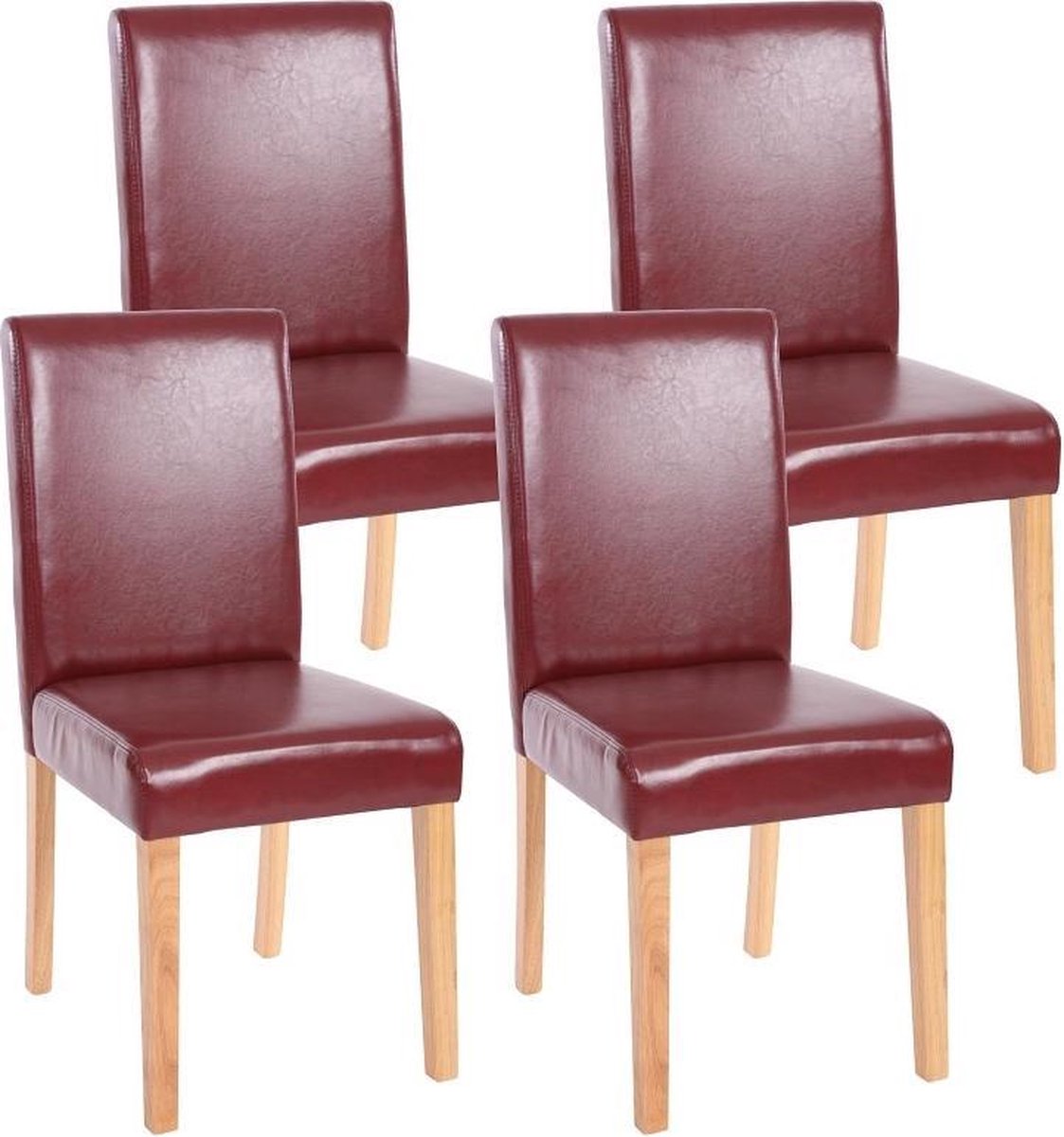 Vier eetkamerstoelen Littau rood/bruin type 2
