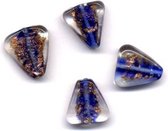 Perles de bijoux artisanales 24 pièces - Triangle - Bleu transparent