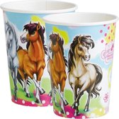 AMSCAN - 8 kartonnen bekertjes Charming Horses - Decoratie > Bekers, glazen en bidons