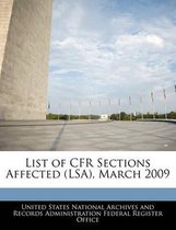 List of Cfr Sections Affected (Lsa), March 2009