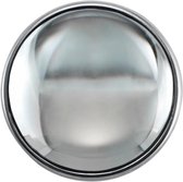 Quiges - Drukknoop 18mm Glas Cat Eye Wit Transparant - EBCM028