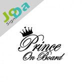 Prince on board sticker | Baby on board sticker (Wit)
