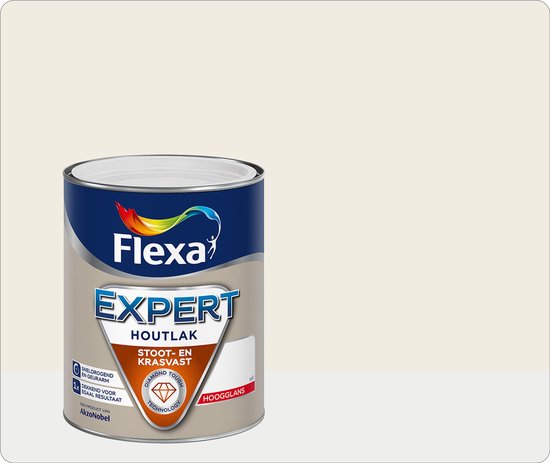 Flexa Expert Lak Hoogglans - Gebroken Wit / Ral 9010 - 0,75 liter | bol.com
