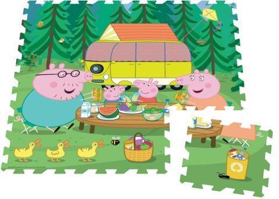 Piso De Goma Eva Peppa Pig 9 Piezas Total 90x90cm