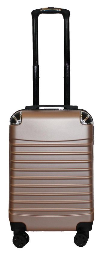 Handbagage trolley hardcase koffer met 4 wielen - champagne - 54x34x20 -  reiskoffer /... | bol.com