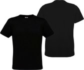 DUO PACK 2x B&C EXACT 190 UNISEX T-shirt| Onbedrukt | Zwart | Maat XS | Blanco