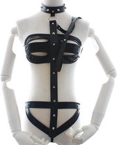 Banoch | Collar Bondage body Harness black/5 - zwart pu leer harnas vrouw - bdsm