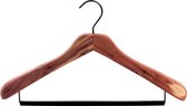 Galantha kledinghangers contour body met brede schouders en hanglat - Set van 5 stuks - Hout