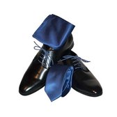Combipakket stropdas/veters/pochet kobaltblauw(totale uitverkoop en afwijkende retourvoorwaarden)