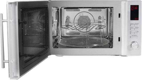 Inventum MN306C - Vrijstaande combimagnetron - Heteluchtoven - Grill - 30 liter - 900 watt - 10 kookprogramma's - Combi-krokantplaat - RVS/Zwart