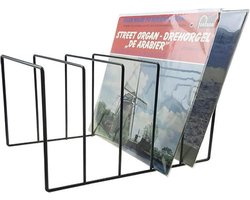 LP vinyl design opbergrek platenrek voor 50 tot 60 vinyl LP's van 12 inch zwart