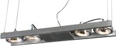 Hanglamp LED Cool Incl.4Xar111 Alu Zilver Lang