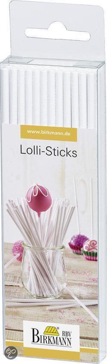 Birkmann CakePop Stokjes - Papier - 15cm - Wit - 48 stuks