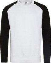 Baseball sweatshirt, Kleur Arctic White/ Jet Black, Maat L