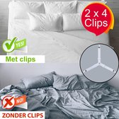 Bed laken spanners, Opgewaardeerd Verstelbare Driehoek zwaar belastbare en rekbare bretels bandjes met stevige clips - wit - Voordeel pak 2 sets!