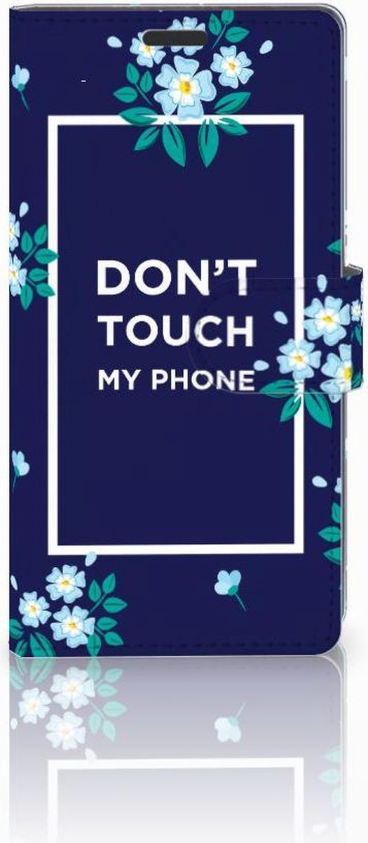 Sony Xperia Z3 Portemonnee Hoesje Flowers Blue DTMP