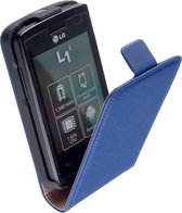 LG L1-2 E410 Leder Flip Case hoesje Blauw