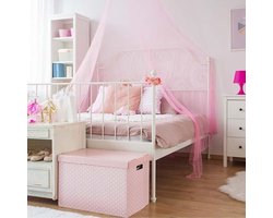 Kinderklamboe Roze – Muggennet voor Kind – 1-2 Persoonsbed – Ø60 cm – 260 cm Hoog – Anti Mug Insect – Klamboe Kinderslaapkamer