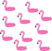 Gift pack 10x inflatable cup holder Flamingo | opblaasbare blikjeshouder | blikje houder zwembad | drankje flesje beker houder opblaasbaar