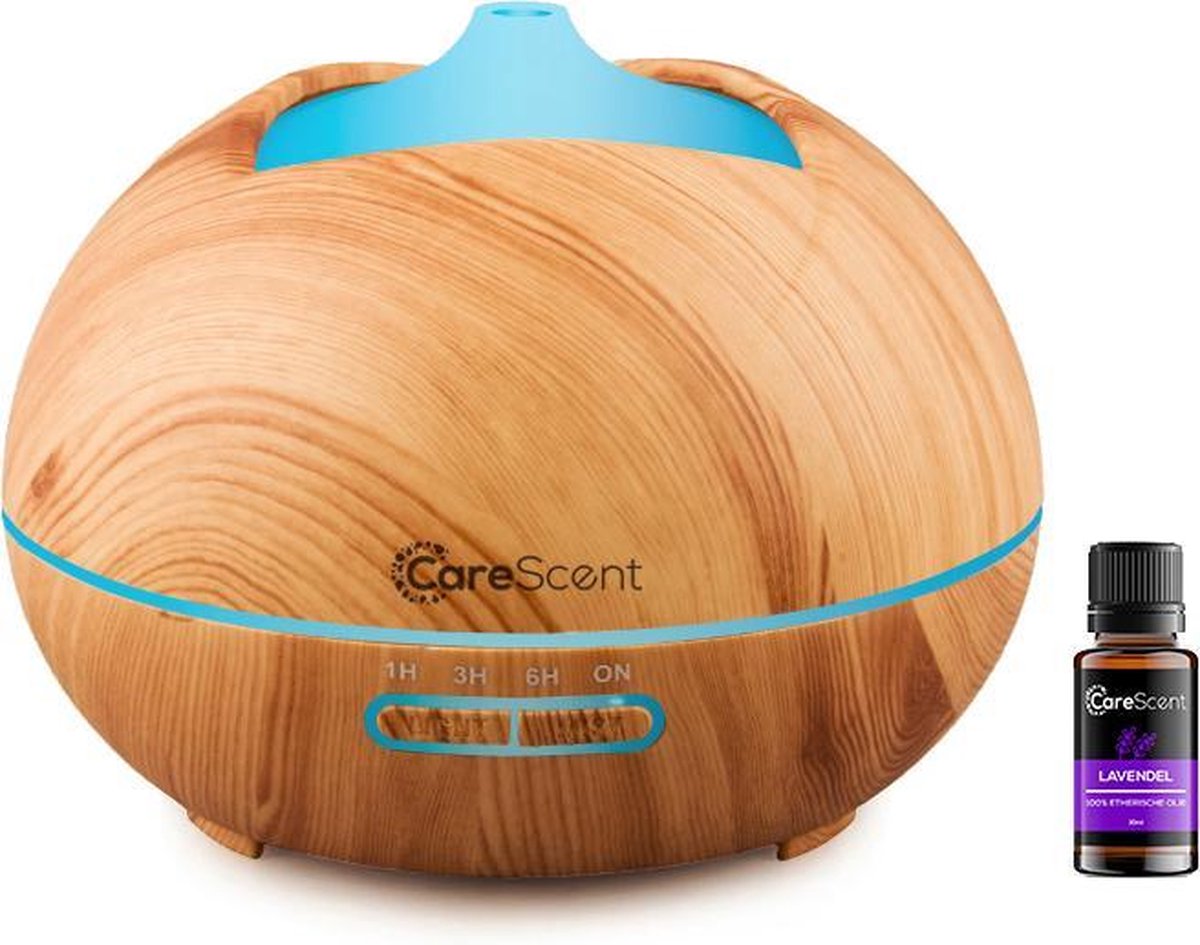 Goedkoopste CareScent Aroma Diffuser - Luchtbevochtiger - Geurverspreider - Aroma Vernevelaar - Lichtbruin - 400 ml