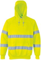 Hi-Vis Hooded Sweater geel met capuchon en reflectie strepen maat 4XL