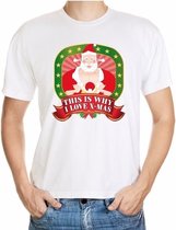 Foute kerst shirt wit - player Kerstman - this is why I love x-mas - voor heren L