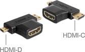 Delock - Adapter HDMI-A Buchse - HDMI-C + HDMI-D Stecker