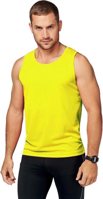 Neon geel sport singlet voor heren XL (42/54)