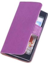 BestCases Étui livre en cuir véritable de Luxe lilas LG L90