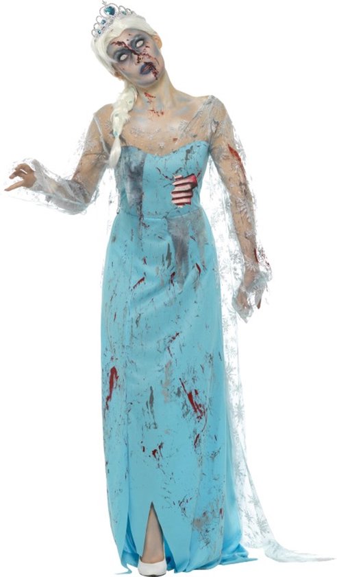 SMIFFYS - Bevroren zombie prinses kostuum voor vrouwen - Volwassenen kostuums