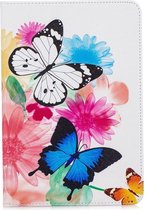 Shop4 - iPad mini 5 / iPad mini (2019) Hoes - Book Cover Kleurrijke Vlinders Wit