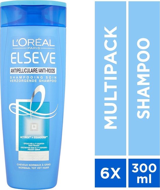L'Oréal Paris Elvive Anti-Roos Shampoo - 6 x 250 ml - Voordeelverpakking