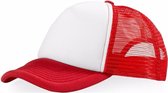 Truckers cap / pet - rood/wit - voor volwassenen