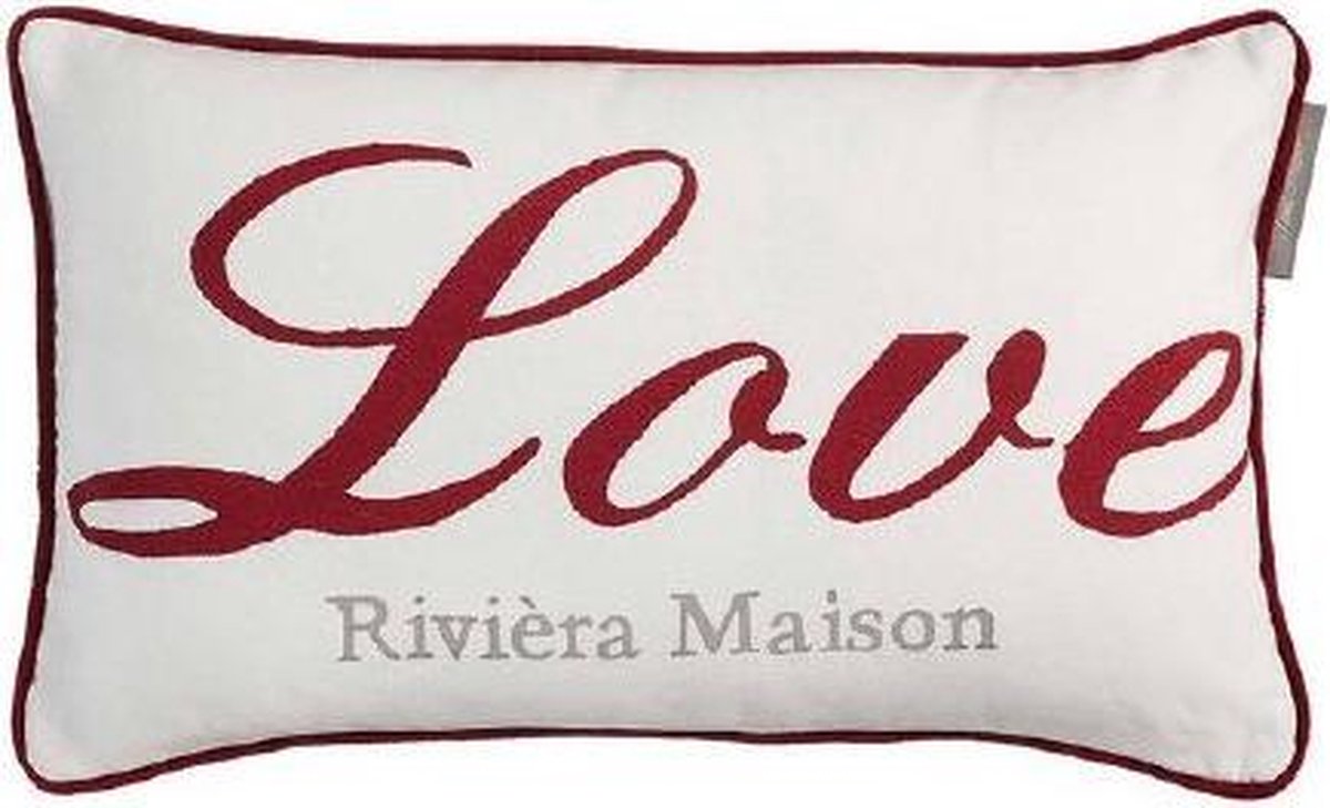 Rivièra Maison RM Love Cushion - Sierkussen - 30 x 50 cm - Rood | bol