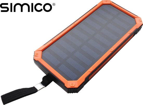 SIMICO S2 Solar powerbank 20.000 mAh Opladen op zonne-energie