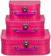 Speelgoed koffertje fuchsia roze 25 cm