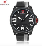 Hidzo Horloge Naviforce H249 Ø 47 mm - Zwart/Wit - Inclusief horlogedoosje