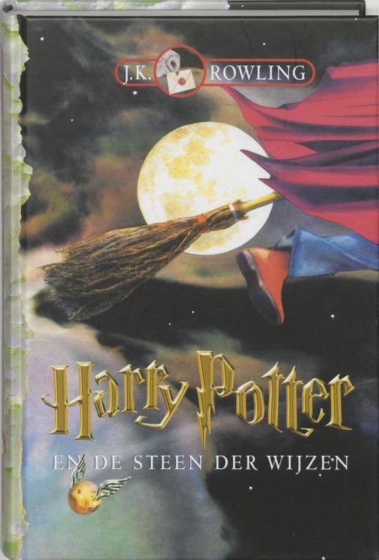 Cover van het boek 'Harry Potter en de steen der wijzen' van J.K. Rowling