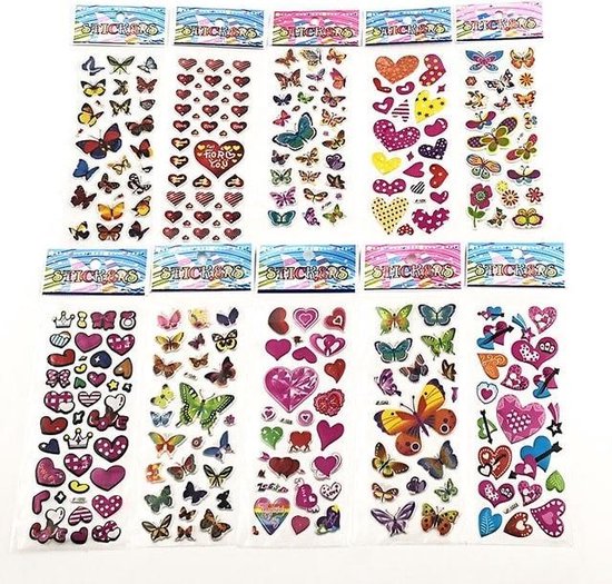 Super leuke 10 vellen stickers voor kinderen - Hoge kwaliteit  kinderstickers - Hartjes... | bol.com