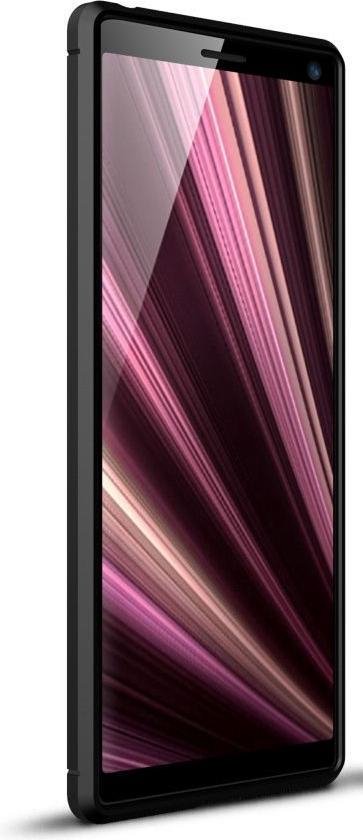 Shop4 - Sony Xperia 10 Plus Hoesje - Zachte Back Case Brushed Carbon Zwart